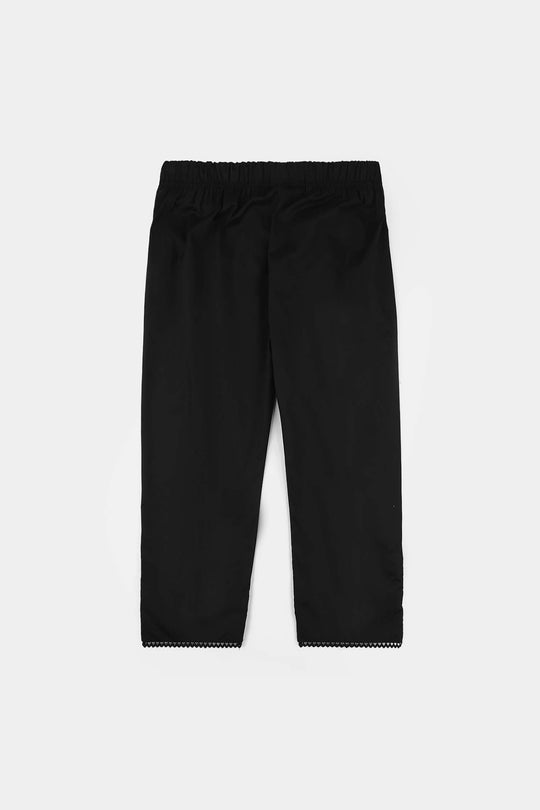 Girls Cotton Pants (Hanging Tassels) - Black