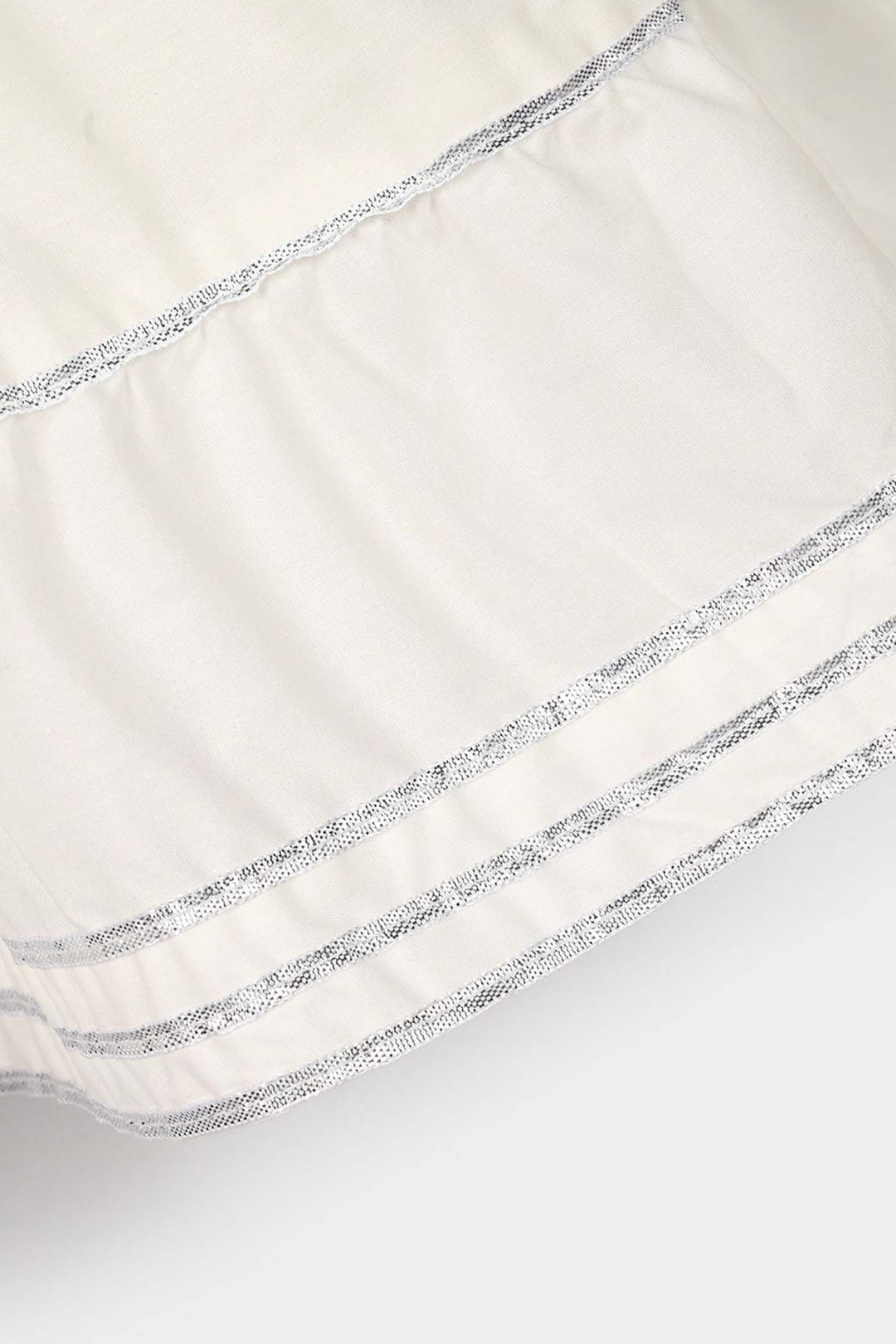 Girls Cotton Gharara (Layered) - White