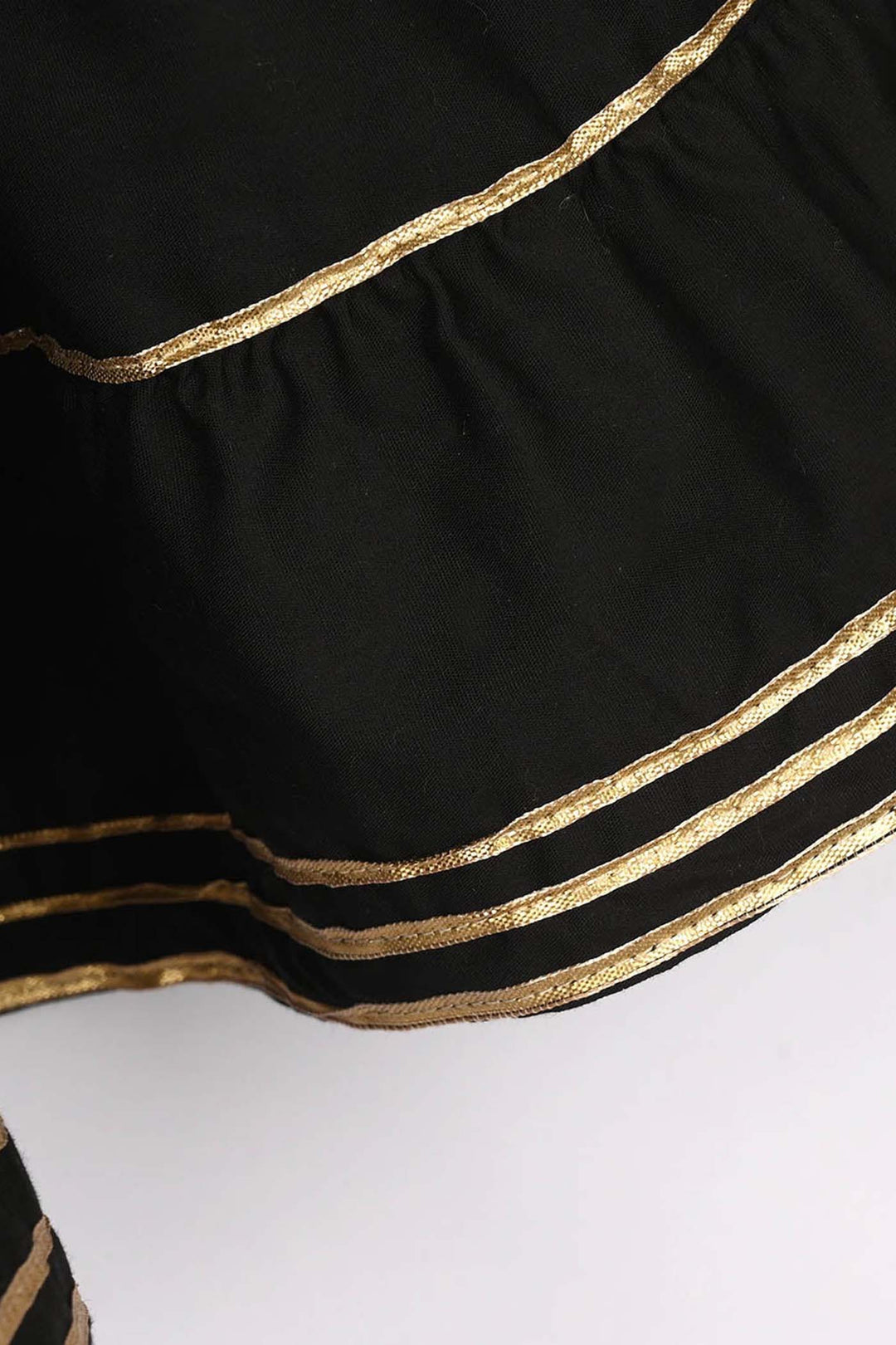 Girls Cotton Gharara (Layered) - Black