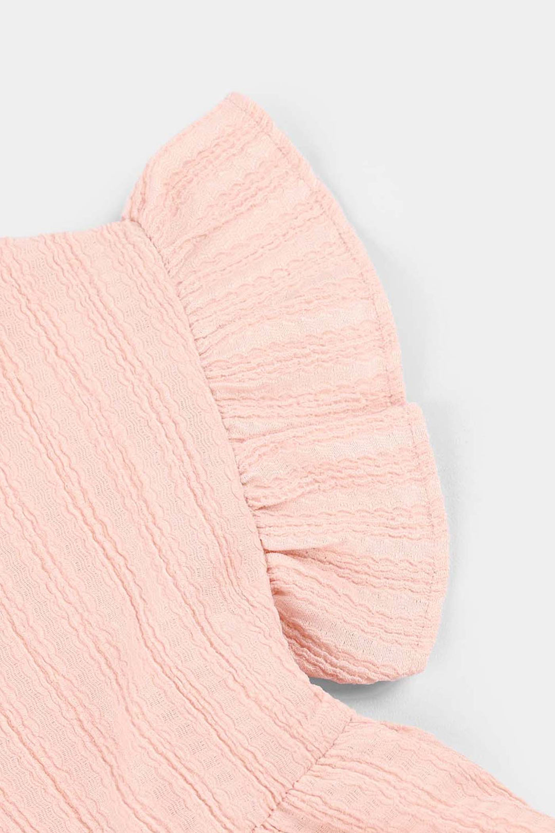 Infant Girls Poly Crinkle Knitted Frock (Strawberry) - Pink