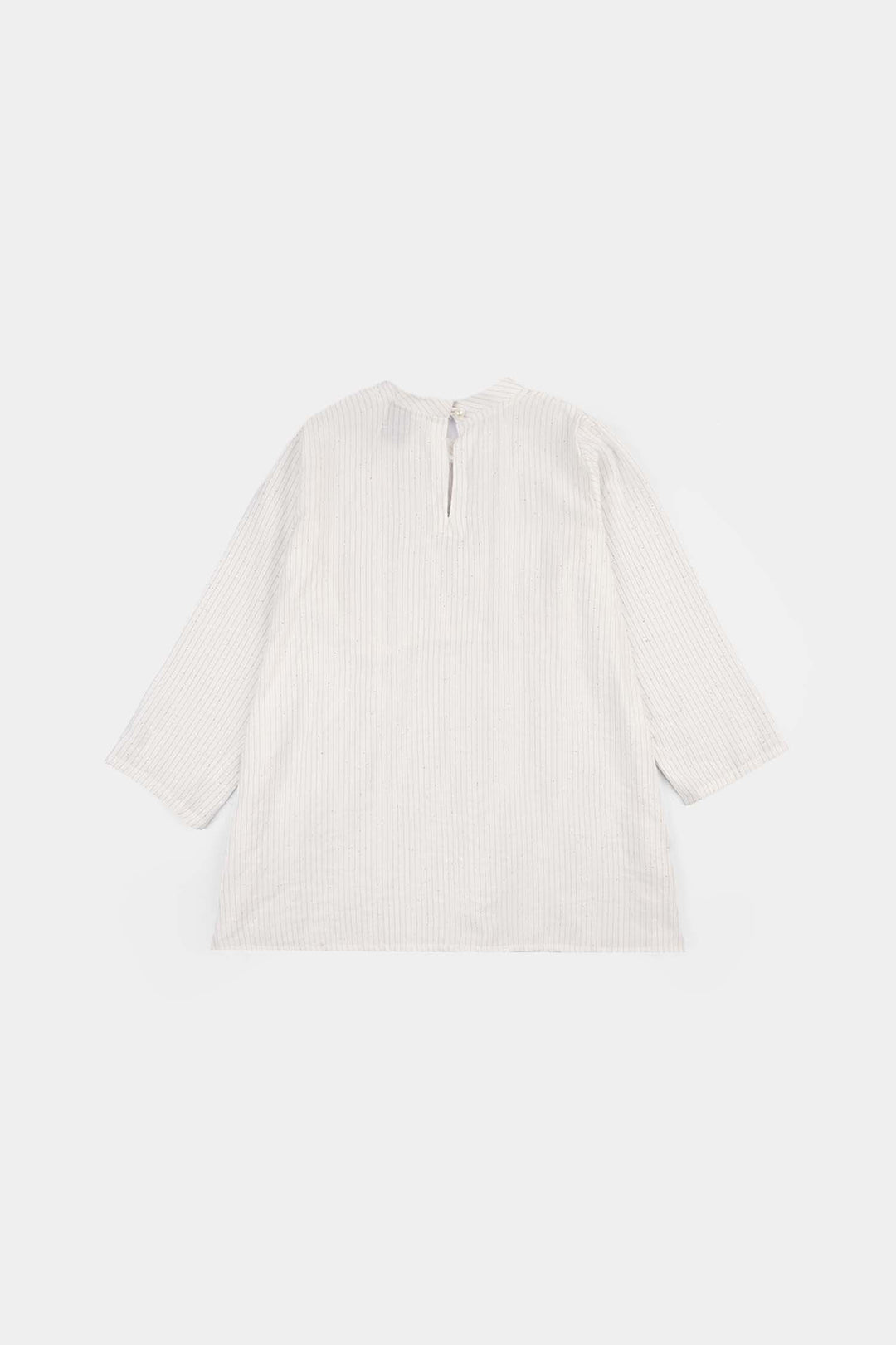 Girls Viscose Casual Top (Stripes) - White