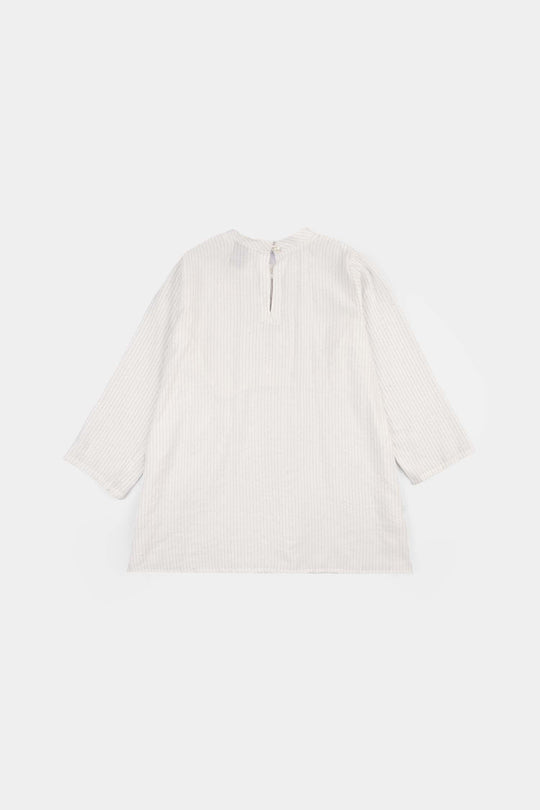 Girls Viscose Casual Top (Stripes) - White