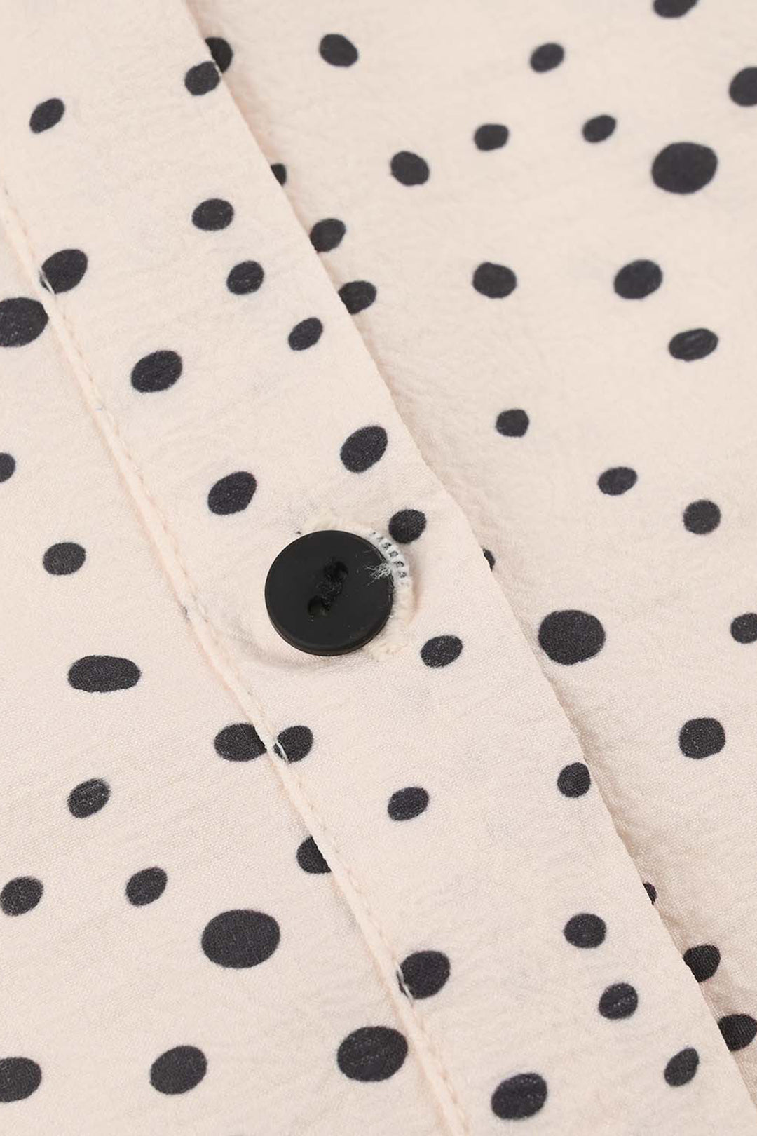 Girls Seersucker Casual Top (Polka Dot) - Light Peach