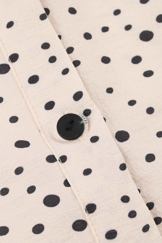 Girls Seersucker Casual Top (Polka Dot) - Light Peach