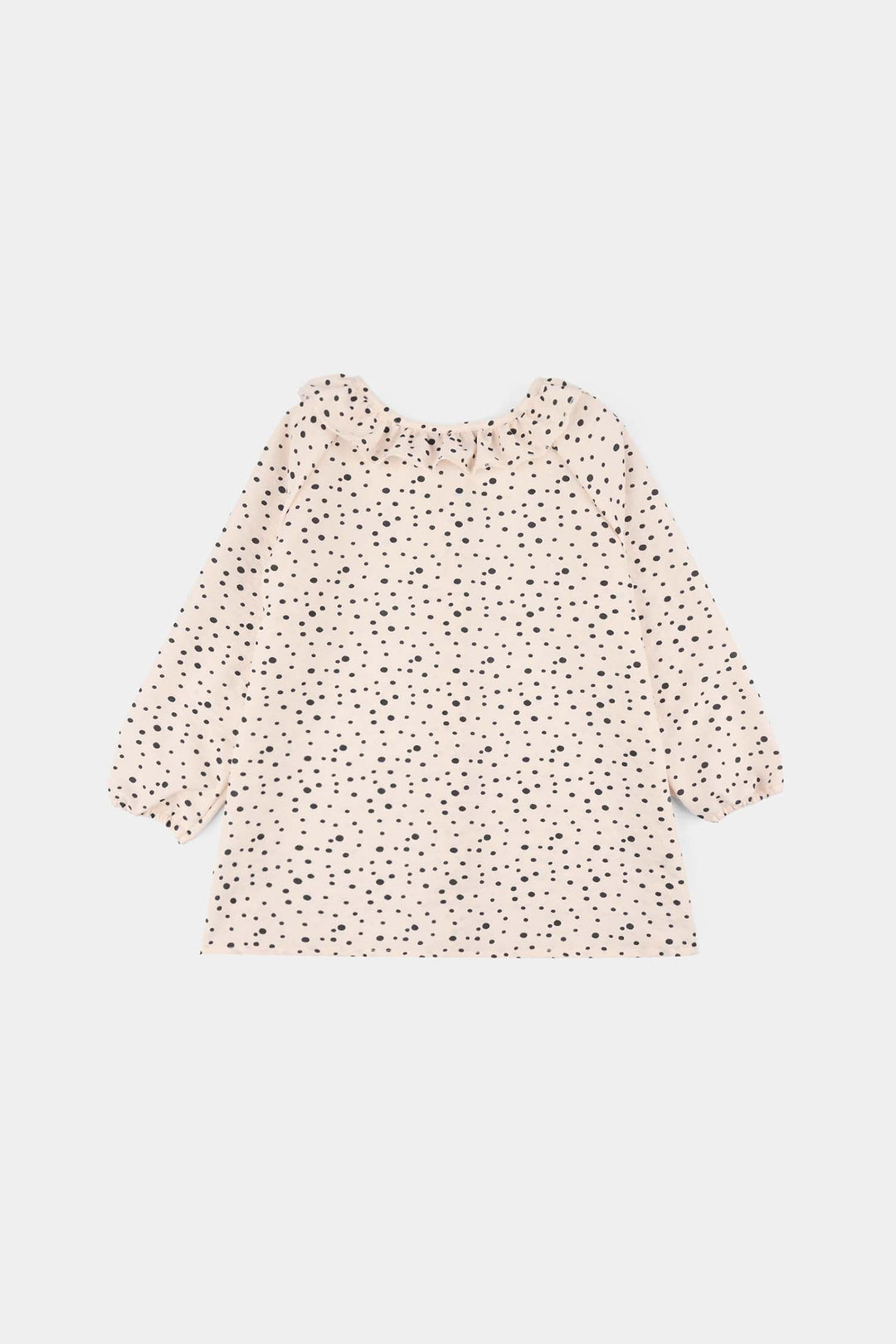 Girls Seersucker Casual Top (Polka Dot) - Light Peach