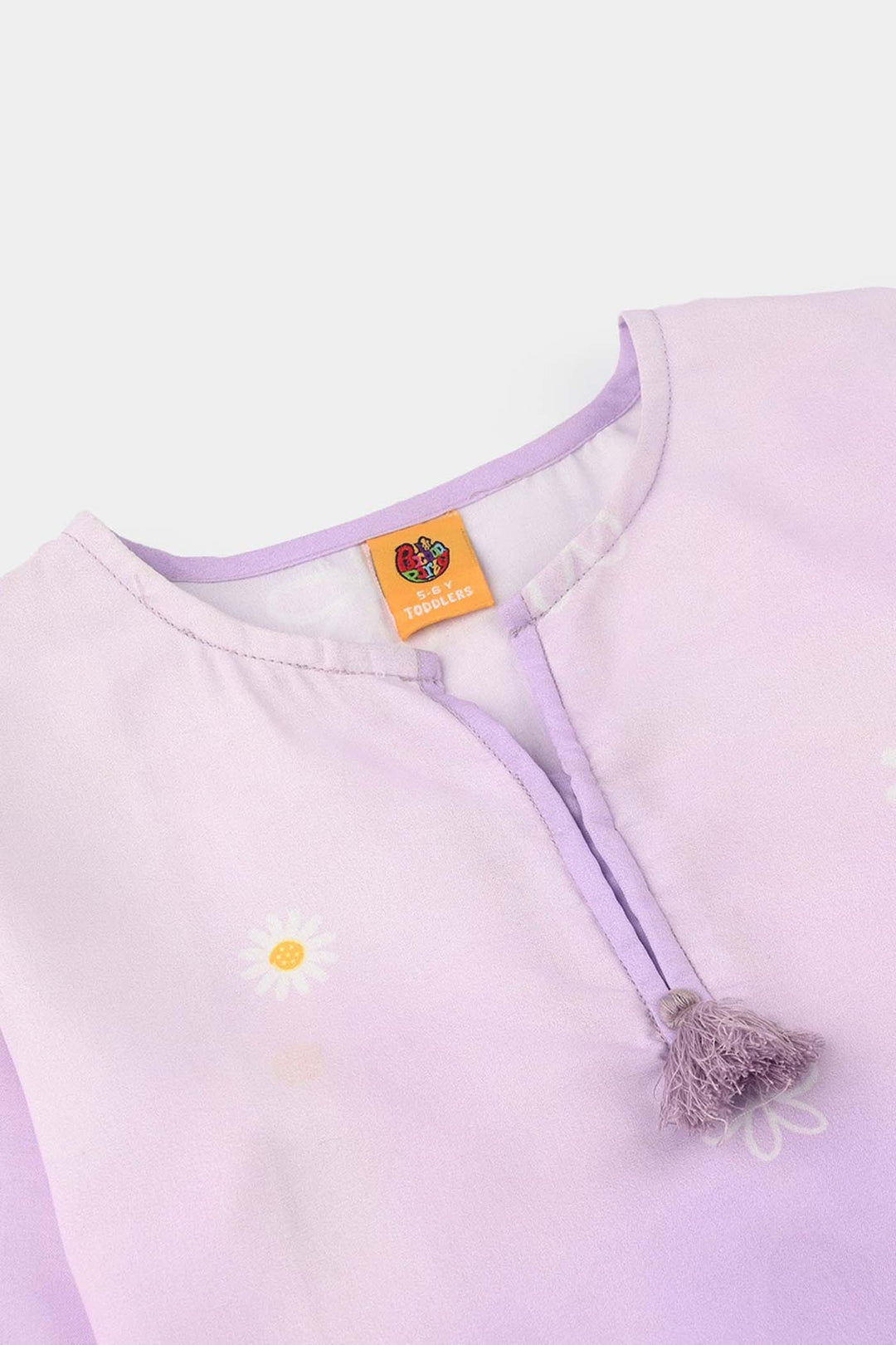 Girls Poly Lawn Co-Ord Set (Daisy) - Light Purple