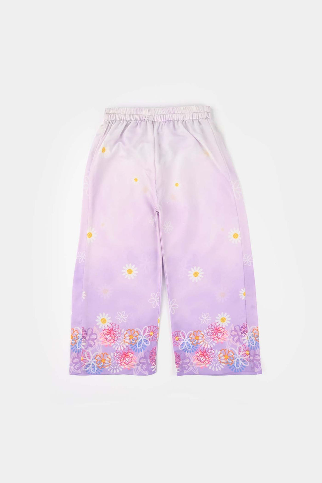 Girls Poly Lawn Co-Ord Set (Daisy) - Light Purple