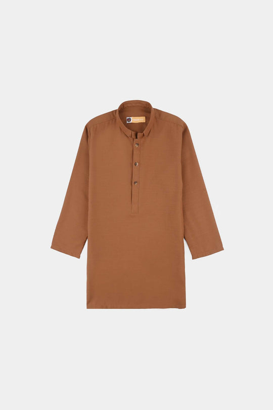 Boys Poly Viscose Kurta Pajama - Brown