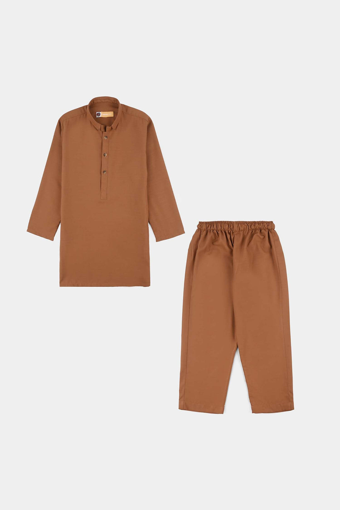 Boys Poly Viscose Kurta Pajama - Brown