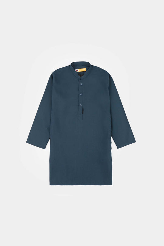 Boys Poly Viscose Kurta Pajama - Teal Blue