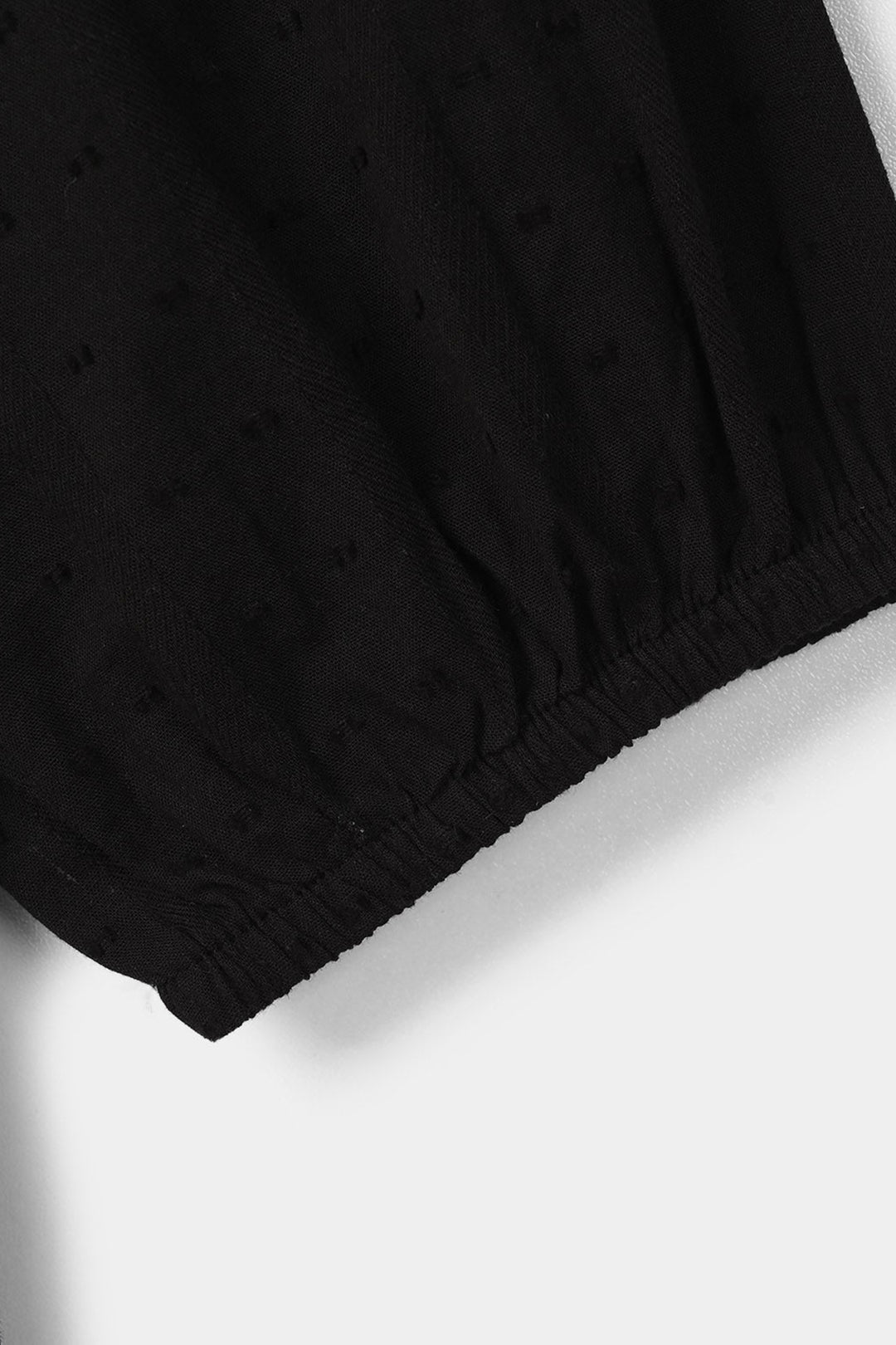 Girls Jacquard Casual Top (Middy) - Black