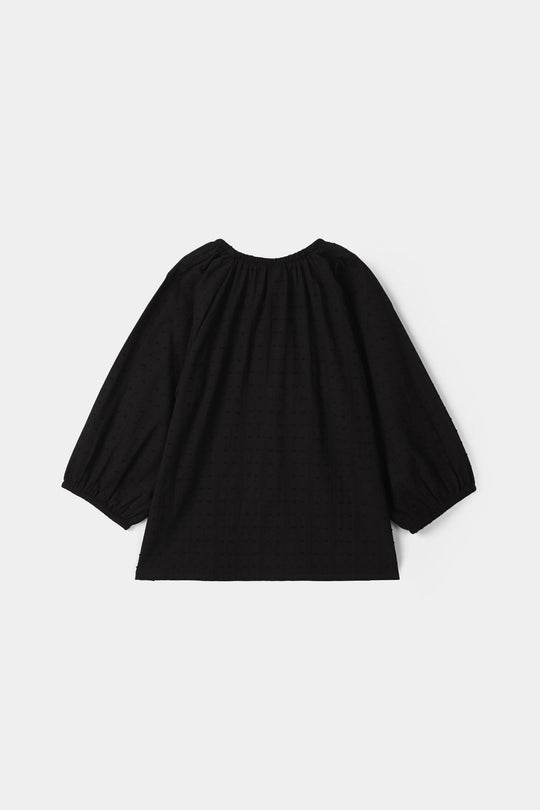 Girls Jacquard Casual Top (Middy) - Black