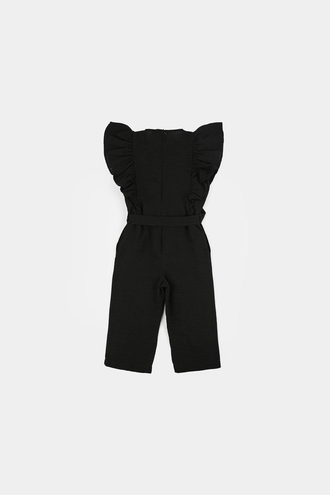 Girls Cotton Embroidered Jumpsuit (Knight Rise) - Black