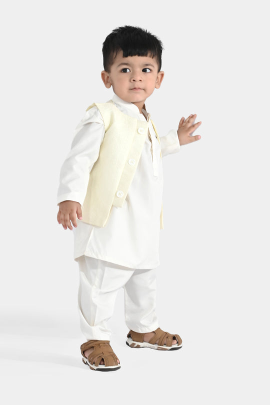 Infant Boys Poly Viscose 3-Piece Suit (After Glow) - Off-White