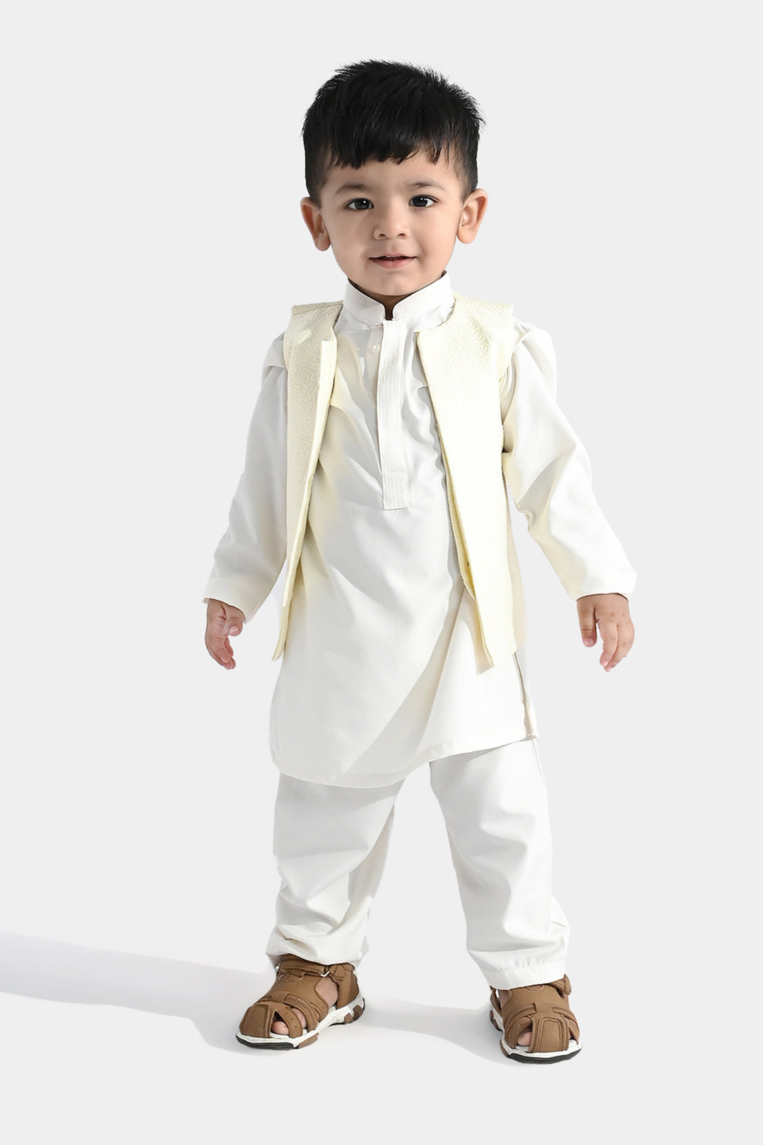 Infant Boys Poly Viscose 3-Piece Suit (After Glow) - Off-White