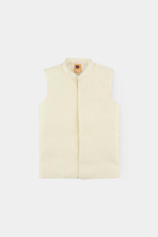 Boys Poly Viscose 3Piece Suit - Off White