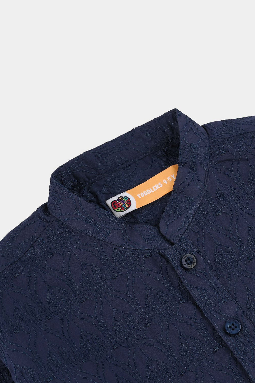 Boys Cotton Poplin Kurta Pajama (Chicken Kari) - Blue