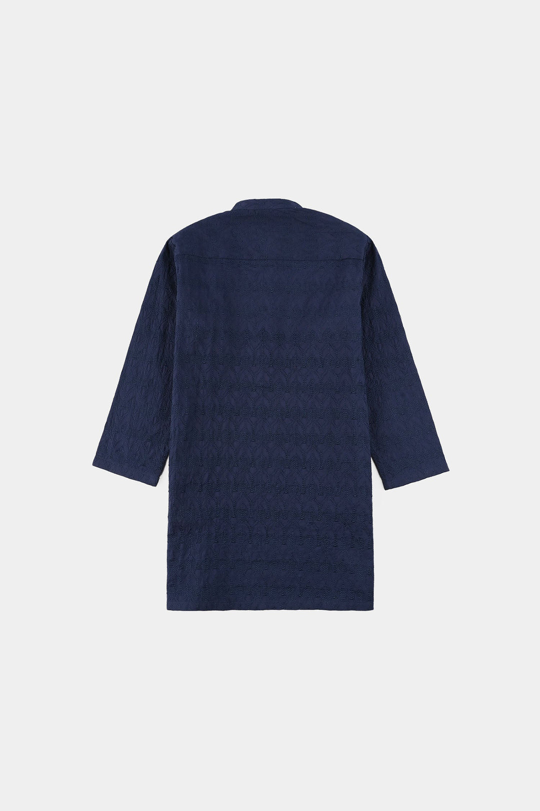 Boys Cotton Poplin Kurta Pajama (Chicken Kari) - Blue