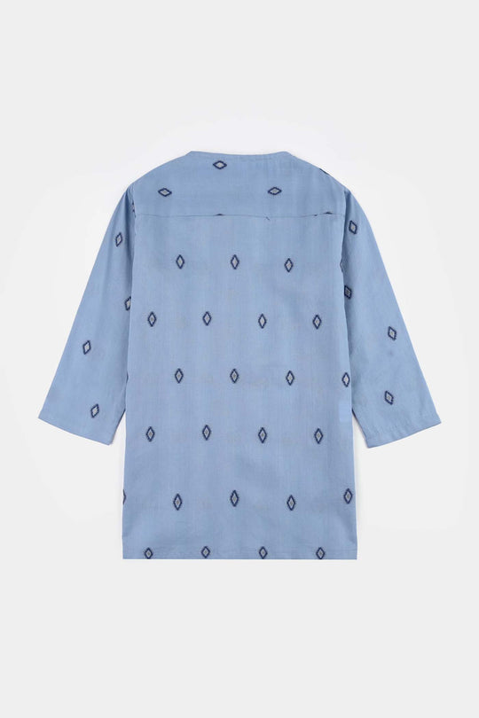 Infant Boys Cotton Jacquard Printed Kurta