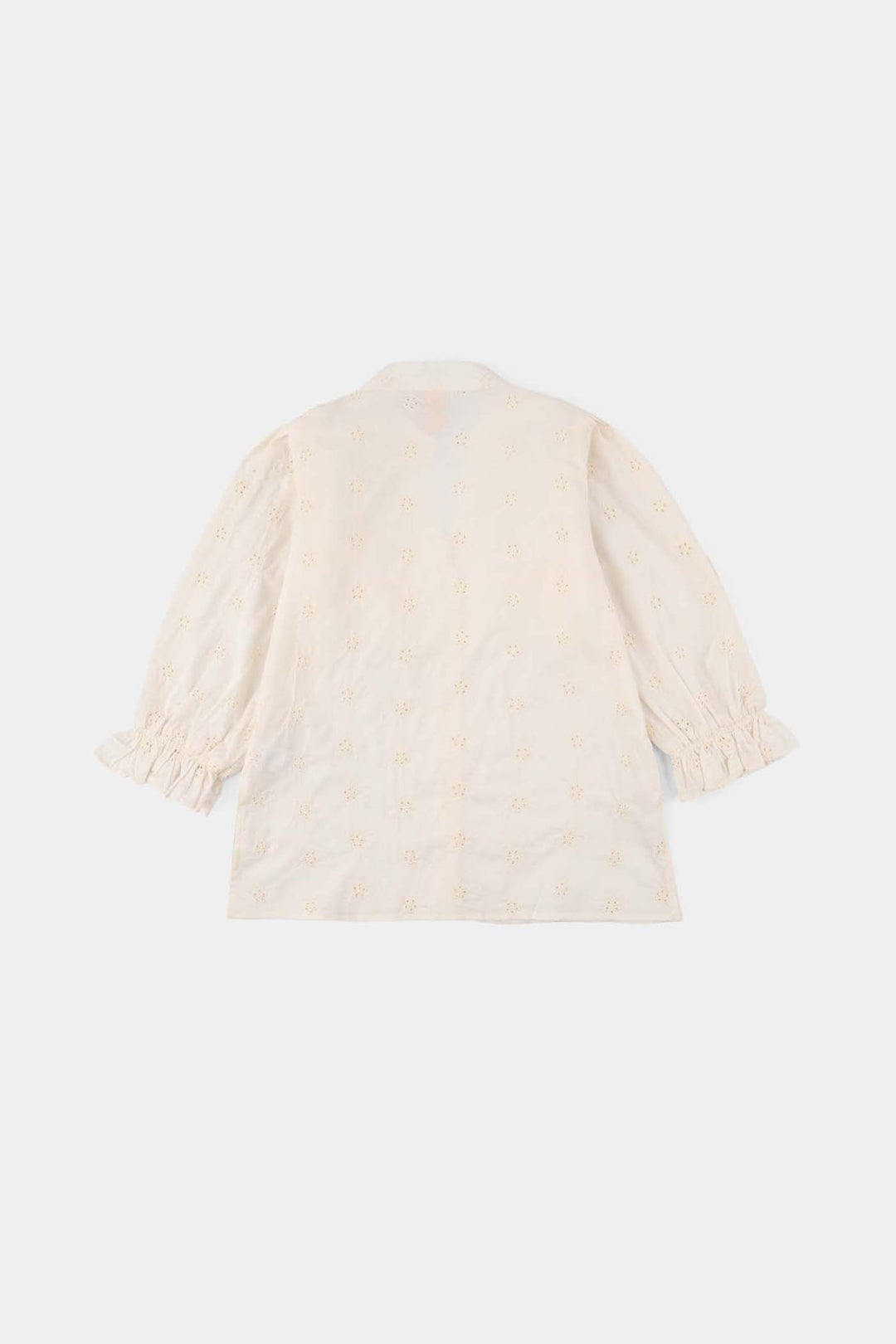 Girls Cotton Embroidered Top (Galaxy) - Off White