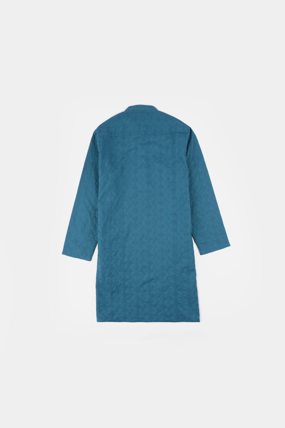 Boys Cotton Poplin Chicken Kari Kurta - Teal Blue