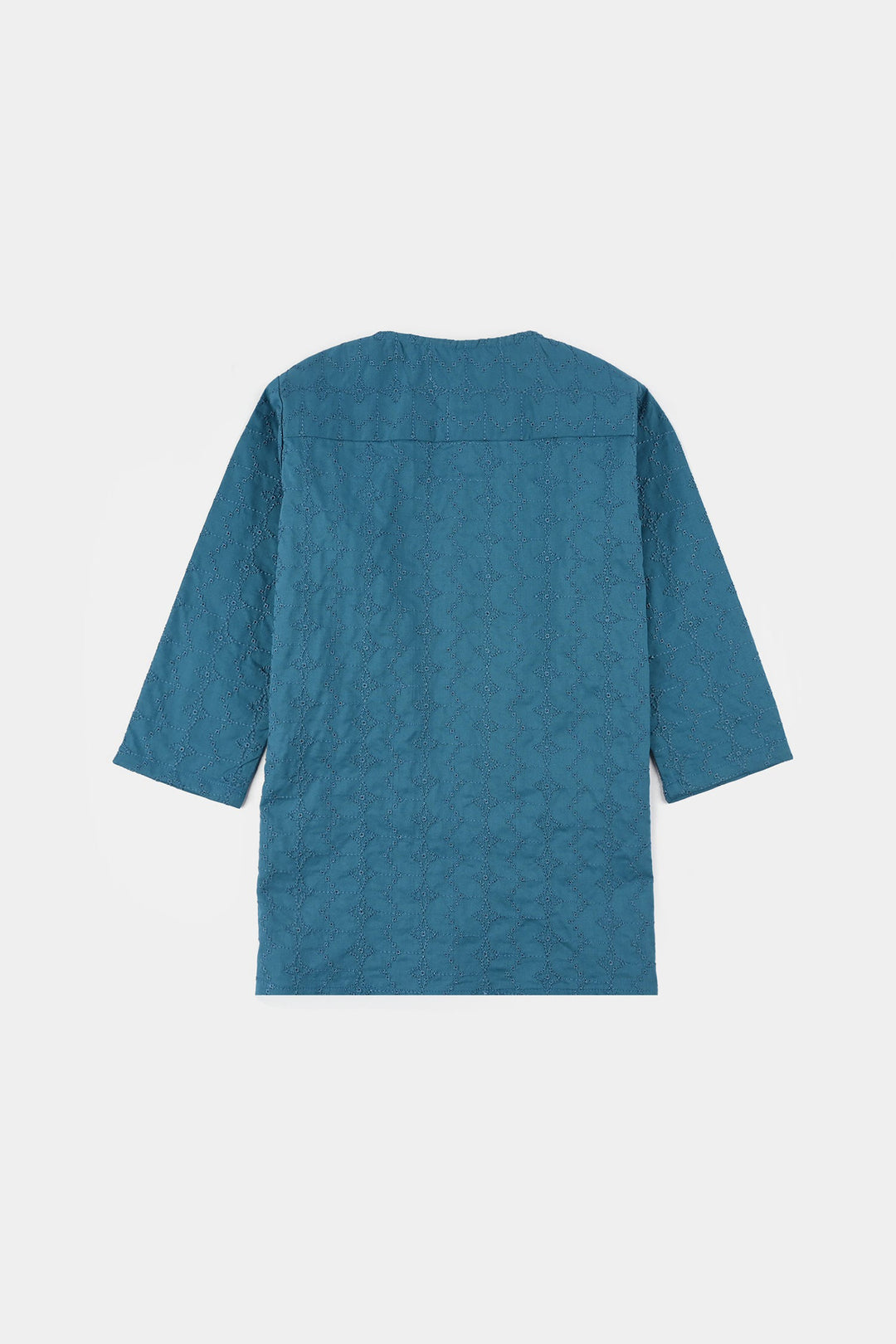 Infant Boys Cotton Chicken Kari Poplin Kurta - Teal Blue