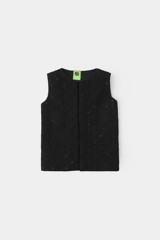 Infant Boys Poly Viscose Waistcoat (Charm) - Black
