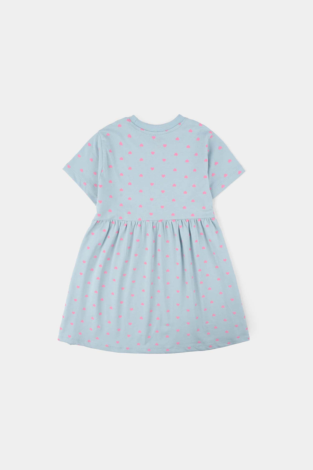Girls Jersey/Terry Knitted Frock (Hearts) - Grey