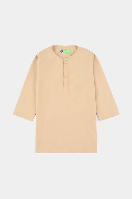 Infant Boys Poly Viscose Kurta Pajama - Beige