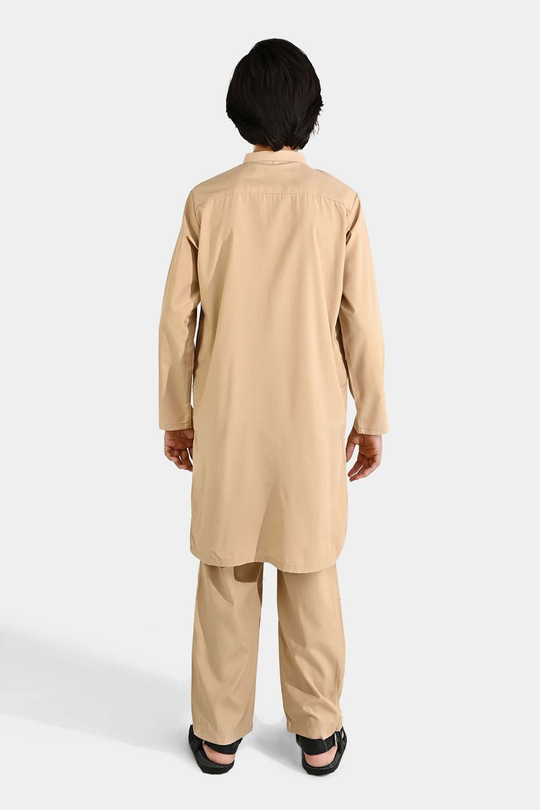 Boys Poly Viscose Kurta Pajama - Beige