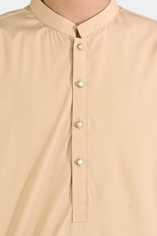 Boys Poly Viscose Kurta Pajama - Beige