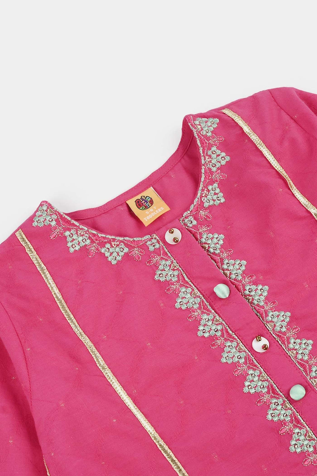 Teens Girls Jacquard 3Pcs Dil Naz - Shocking Pink