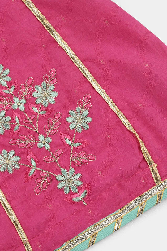 Teens Girls Jacquard 3Pcs Dil Naz - Shocking Pink