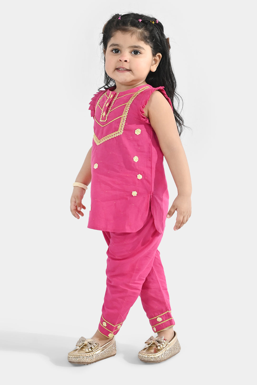 Infant Girls Jacquard 2-Piece Set (Ruby) - Shocking Pink