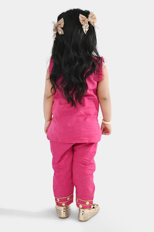 Infant Girls Jacquard 2-Piece Set (Ruby) - Shocking Pink