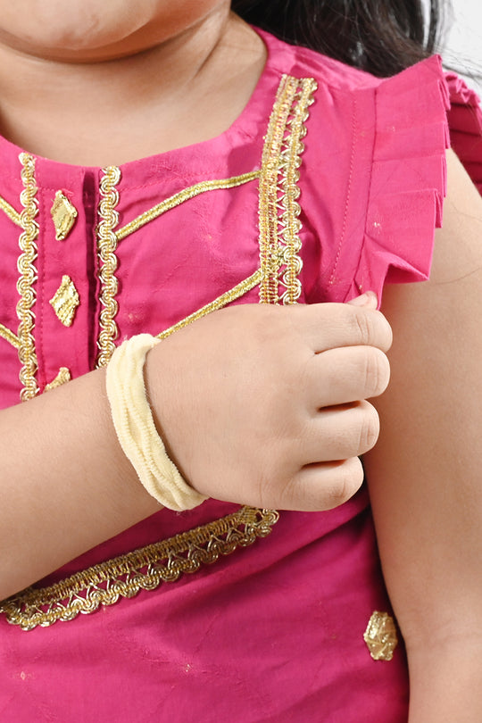 Infant Girls Jacquard 2-Piece Set (Ruby) - Shocking Pink