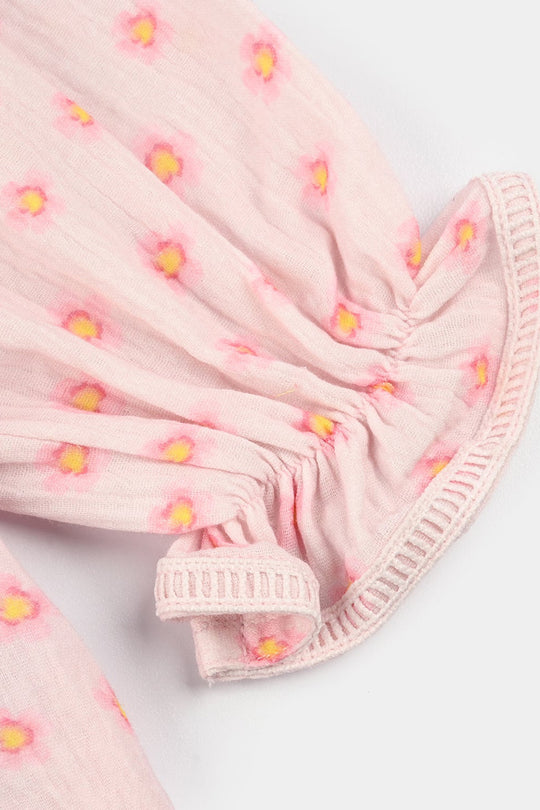Teens Girls Gauze Co-Ord Set Orchid Pink - Baby Pink