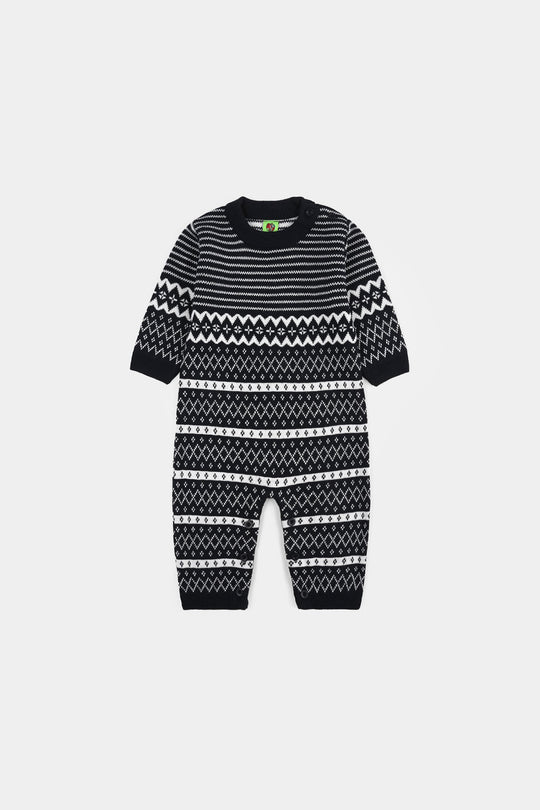 Infant Boys Acrylic Romper-Tribal - NAVY