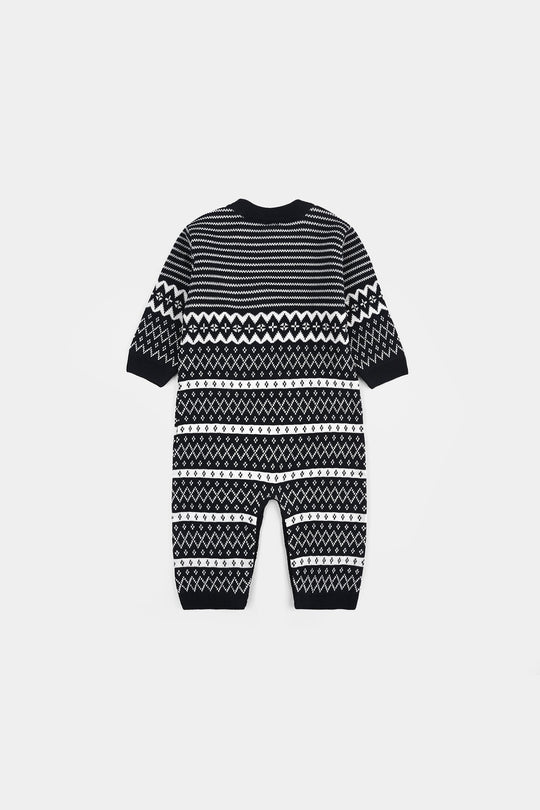 Infant Boys Acrylic Romper-Tribal - NAVY