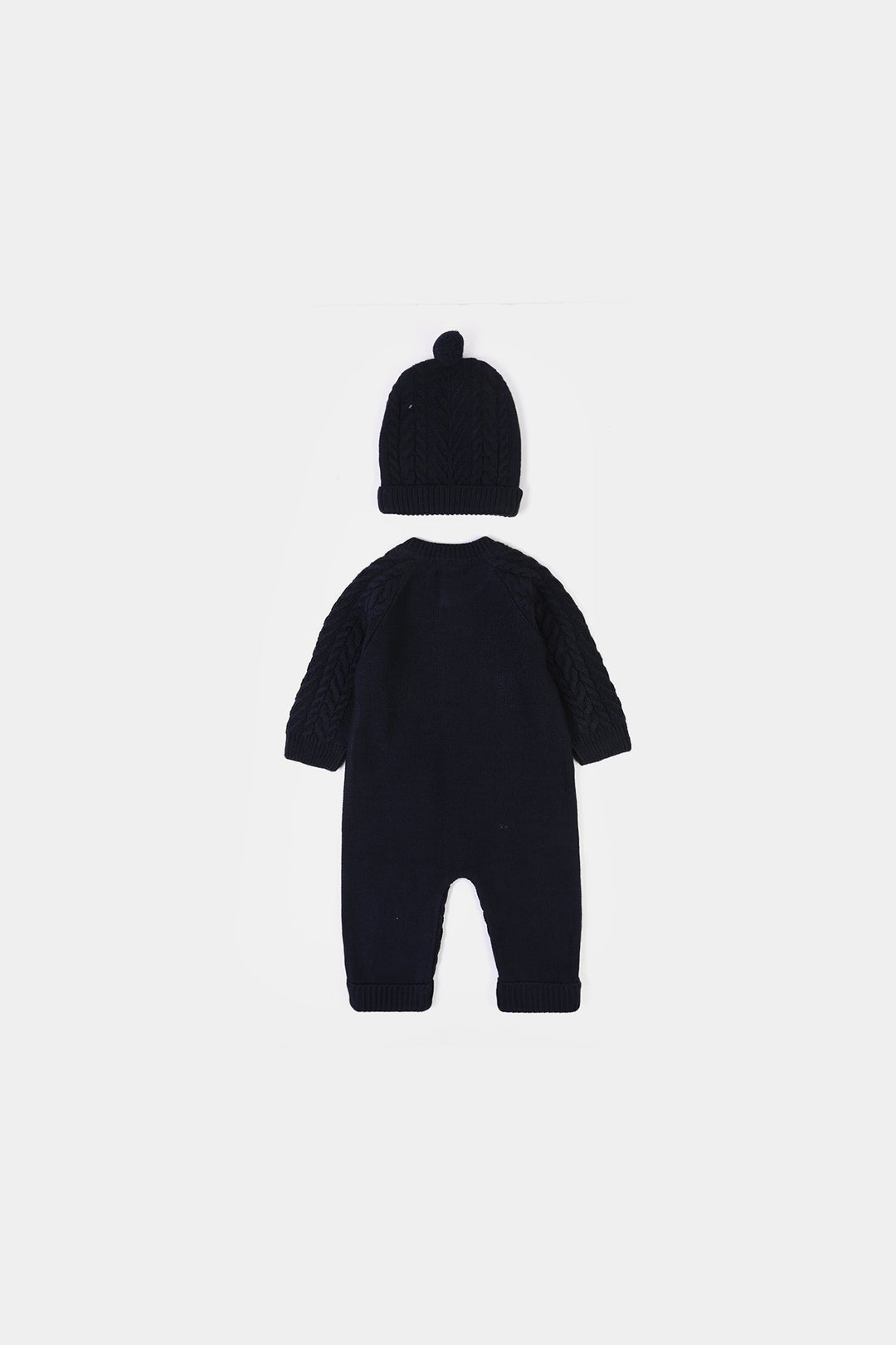 Infant Boys Acrylic Romper-Cabling - NAVY