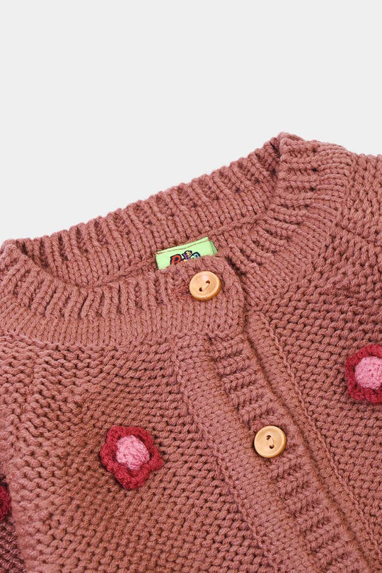 Infant Girls Sweater-Flower Bunch