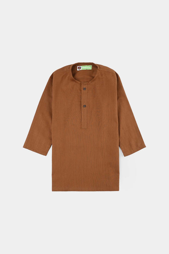 Infant Boys Cotton Slub 3-Piece Suit - Brown