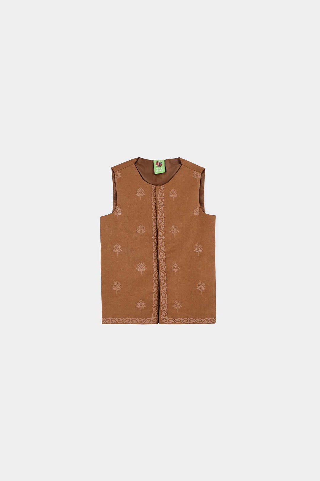 Infant Boys Cotton Slub 3-Piece Suit - Brown