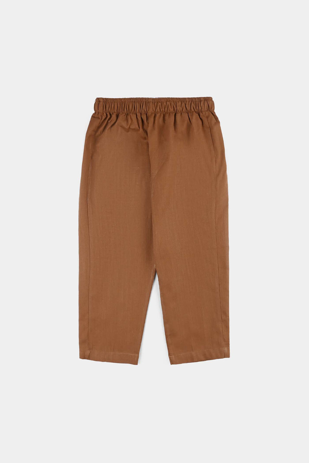 Boys Cotton Slub 3-Piece Suit - Brown