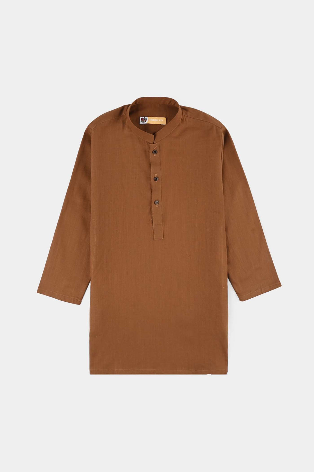 Boys Cotton Slub 3-Piece Suit - Brown