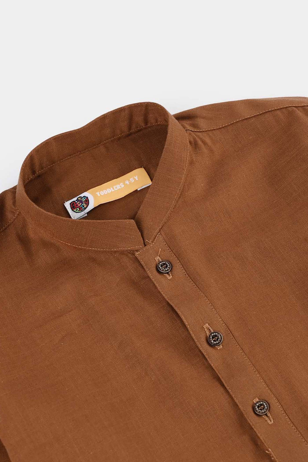 Boys Cotton Slub 3-Piece Suit - Brown