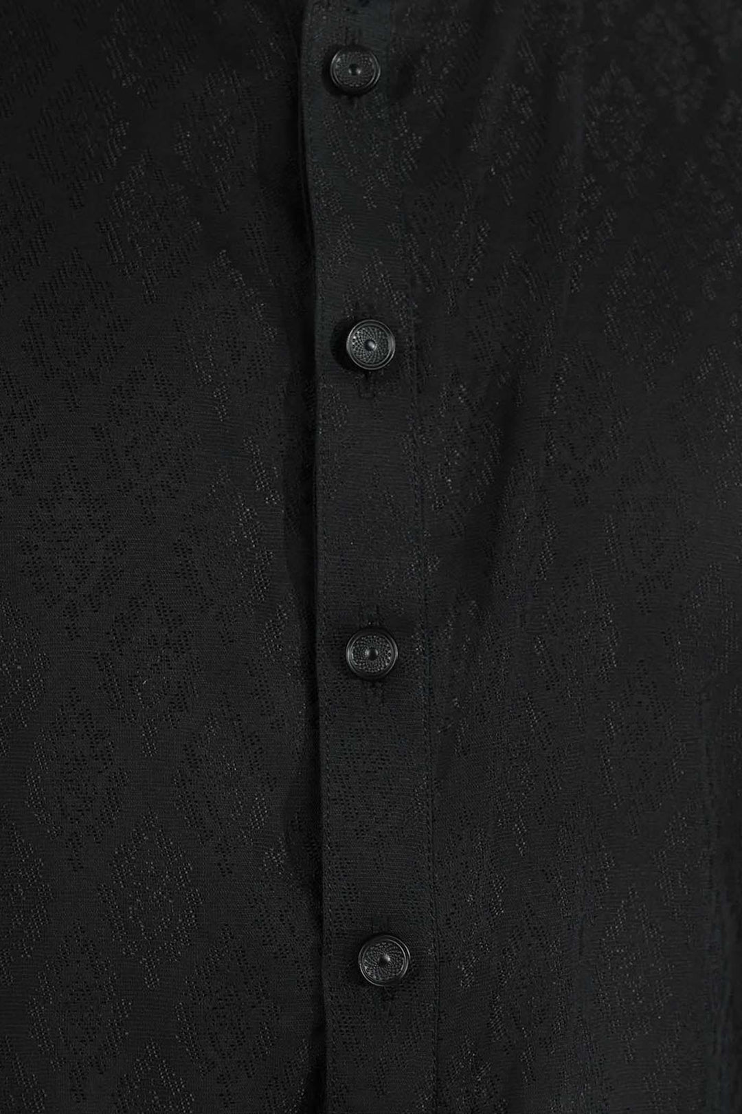 Boys Jacquard Kurta Pajama (Khas) - Black