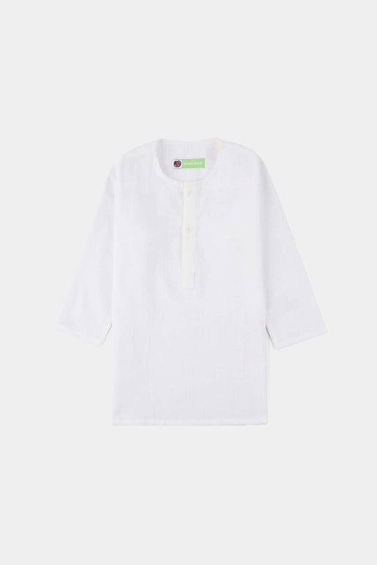 Infant Boys Cotton Slub 3Piece Suit (Front Open) -WHITE