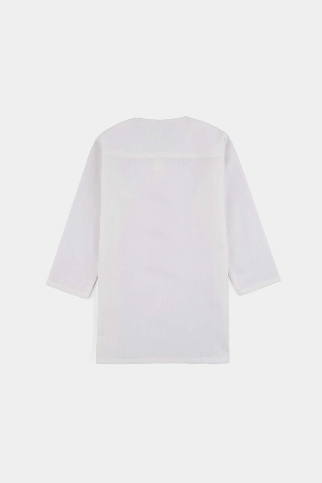 Infant Boys Cotton Slub 3Piece Suit (Front Open) -WHITE