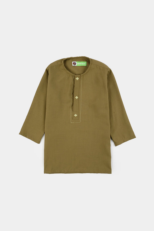 Infant Boys Poly Viscose Kurta Pajama - Green